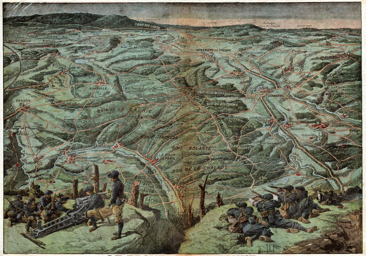 アルゴンヌの前、1916年。アルゴンヌの戦い、1916年。 作： 不明