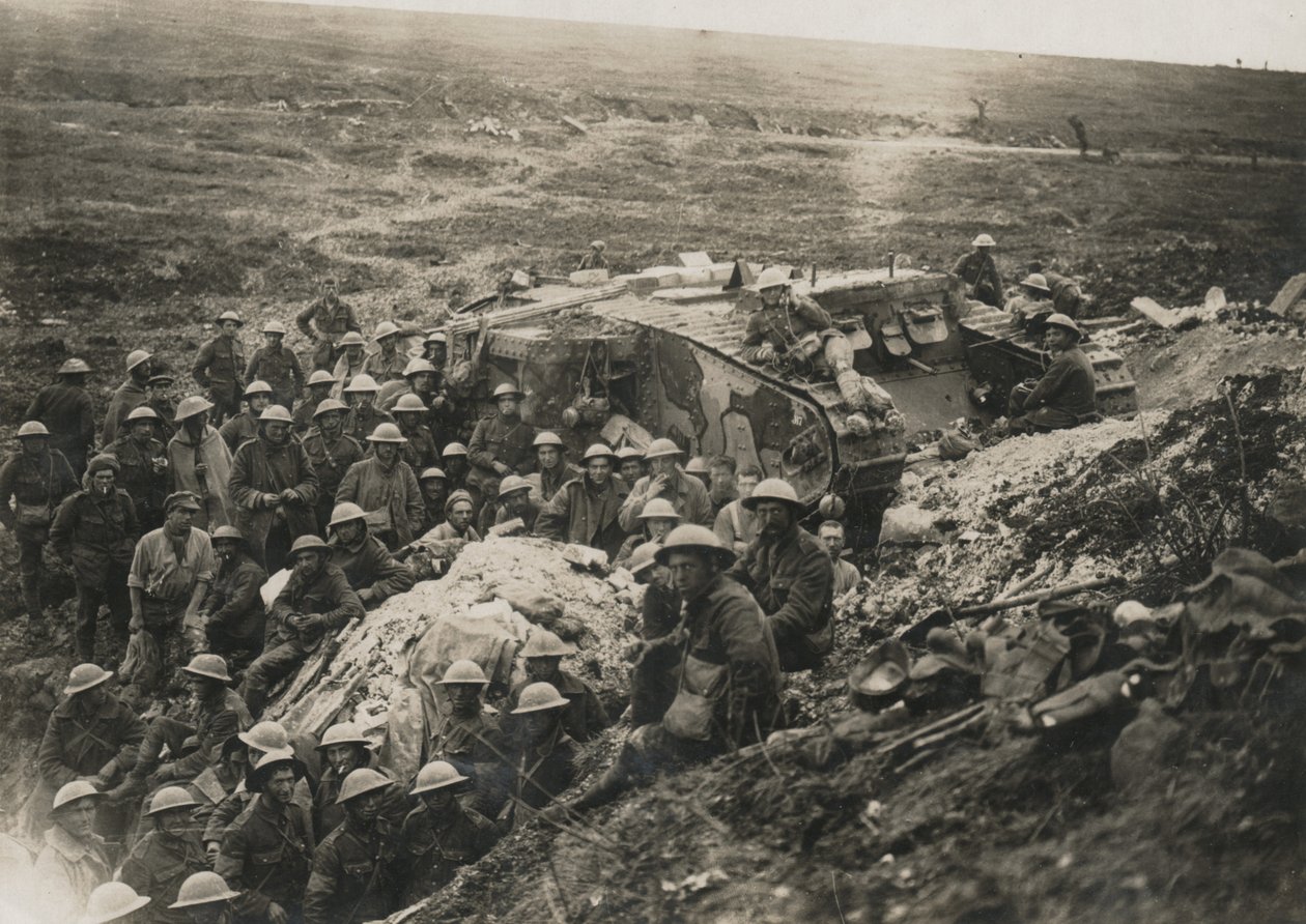 西部戦線で撮影された公式写真？D1641。フレアの戦車の1つ？、1916 作： 不明