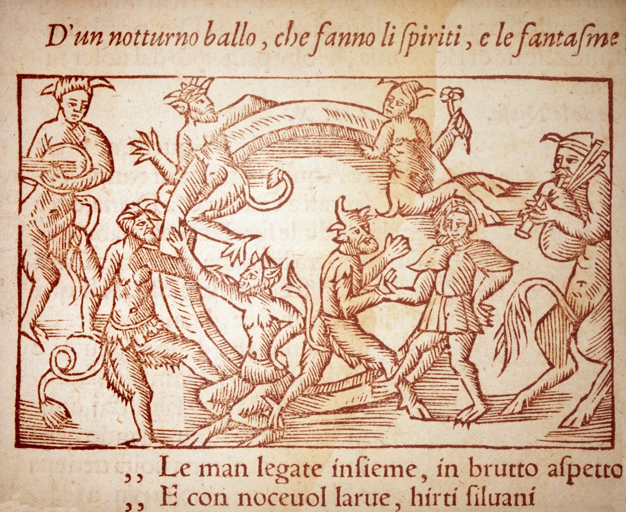 安息日（スウェーデンの宗教家・地理学者であるオラウス・マグヌス（1490-1557）の版画-"Historia de Gentis Septentrionalibus "の中のもの 作： 無名の画家