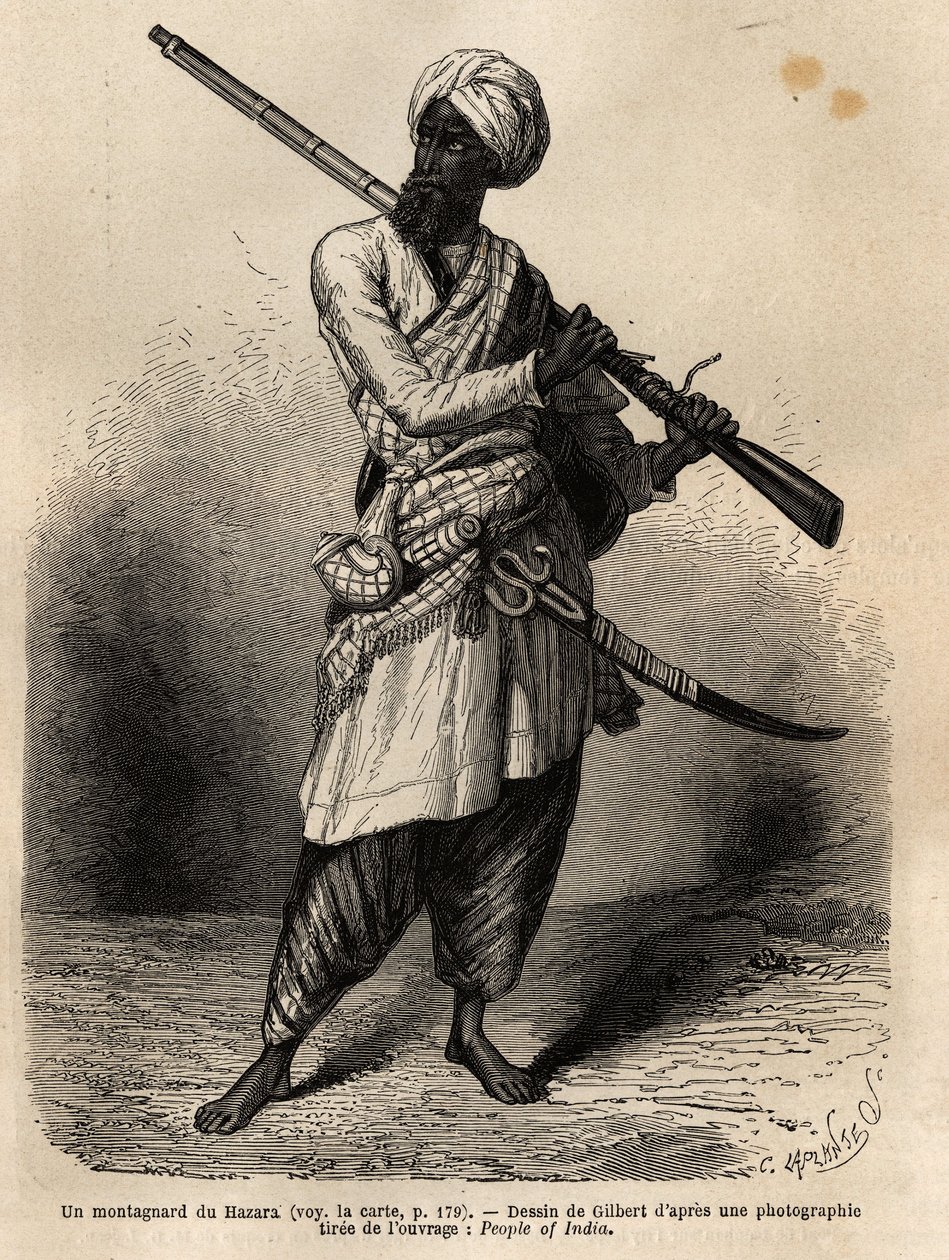 ハザラ（インド・パンジャブ州）出身の登山家。1866年、Guillaume Lejeanが描いたパンジャブとカシミールへの航海を説明するためのエングレーヴィングで、Edouard Chartonの指導の下、"Le tour du monde, nouveau journal des voyages "に掲載された。 作： 無名の画家