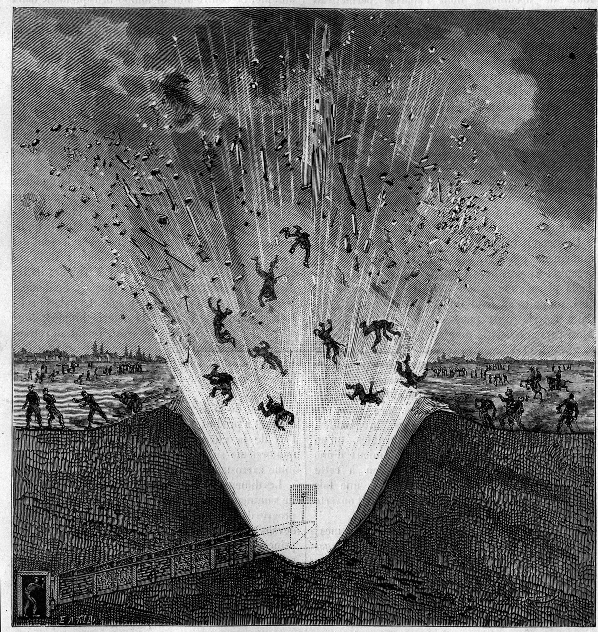 10月6日、アラス（Pas de Calais、62）での戦利品の爆発事故 作： 無名の画家