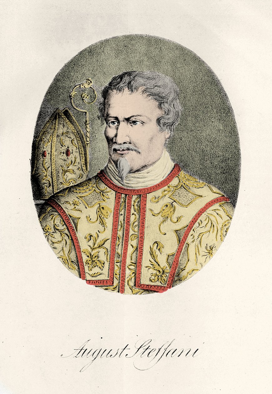 Agostino Steffani (1654-1728) イタリアの作曲家 エングレービング 1856年 作： 無名の画家