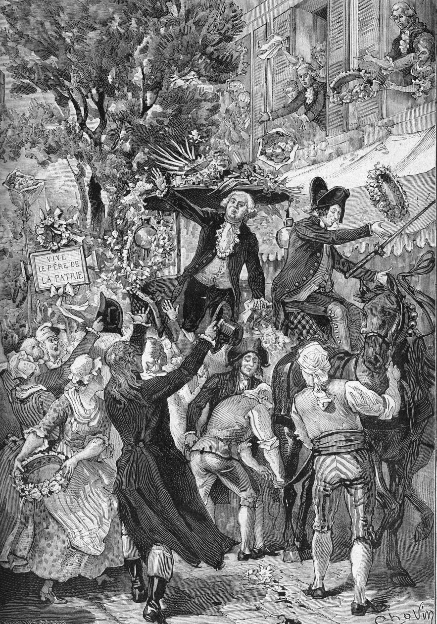 Aix-en-Provence, Bouches-du-Rhône (13) (1789): Honoré Gabriel Riqueti, Graf von Mirabeau (1749-1791) während seiner Wahl zum Abgeordneten der Generalversammlung durch den Dritten Stand von Aix-en-Provence. Es ist geschrieben... von Unknown artist