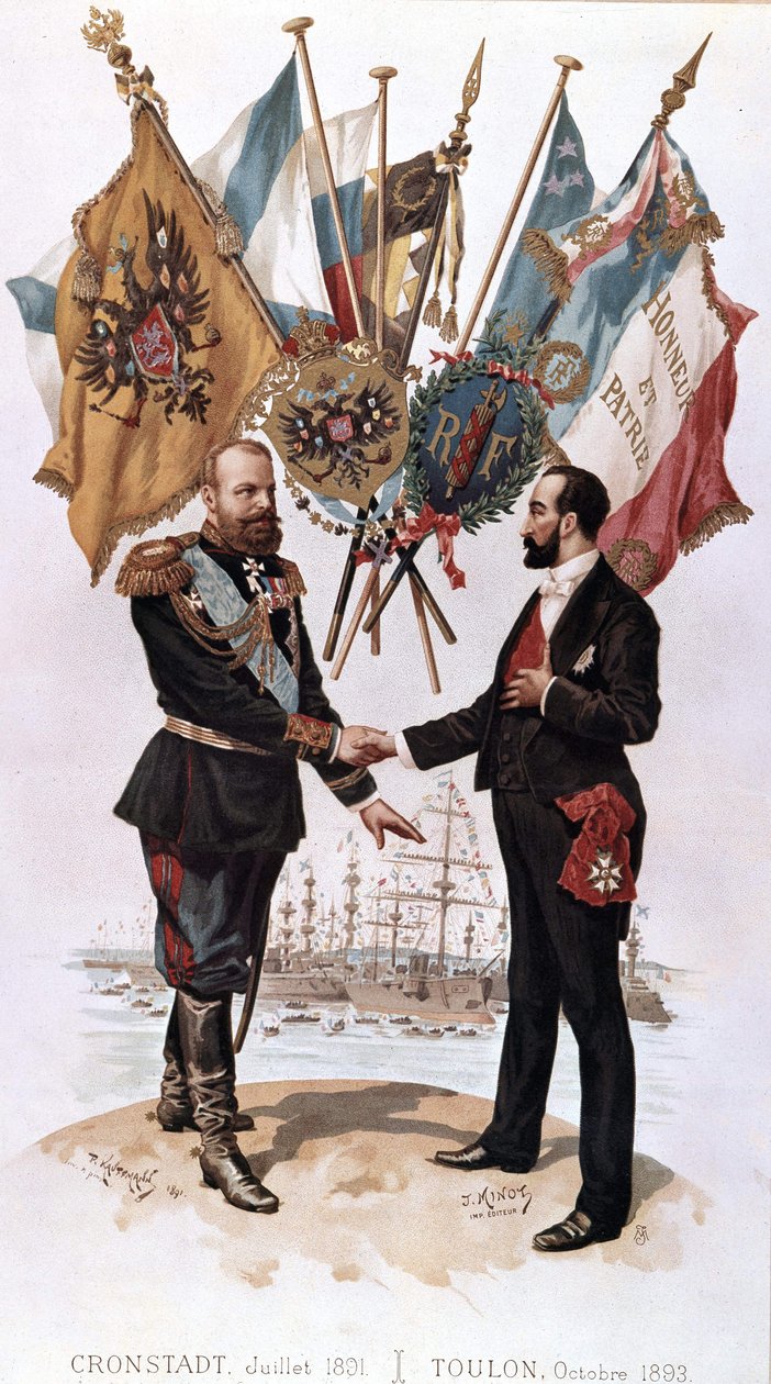 仏露貿易協定調印式のアレクサンドル3世（クロンシュタット1891-トゥーロン1893）ビアンケッティ・コレクション 作： 無名の画家