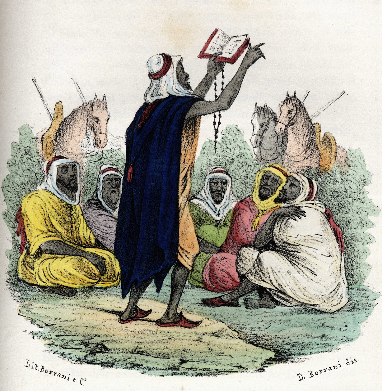 アルジェリア領主のアブド・エル・カーダー（Abd-el-Kader or ibn Muhyi al-Din al-Hasani）（1808-1883）は、1832年に最初のジハード（聖戦）を呼びかけた。Storia d
