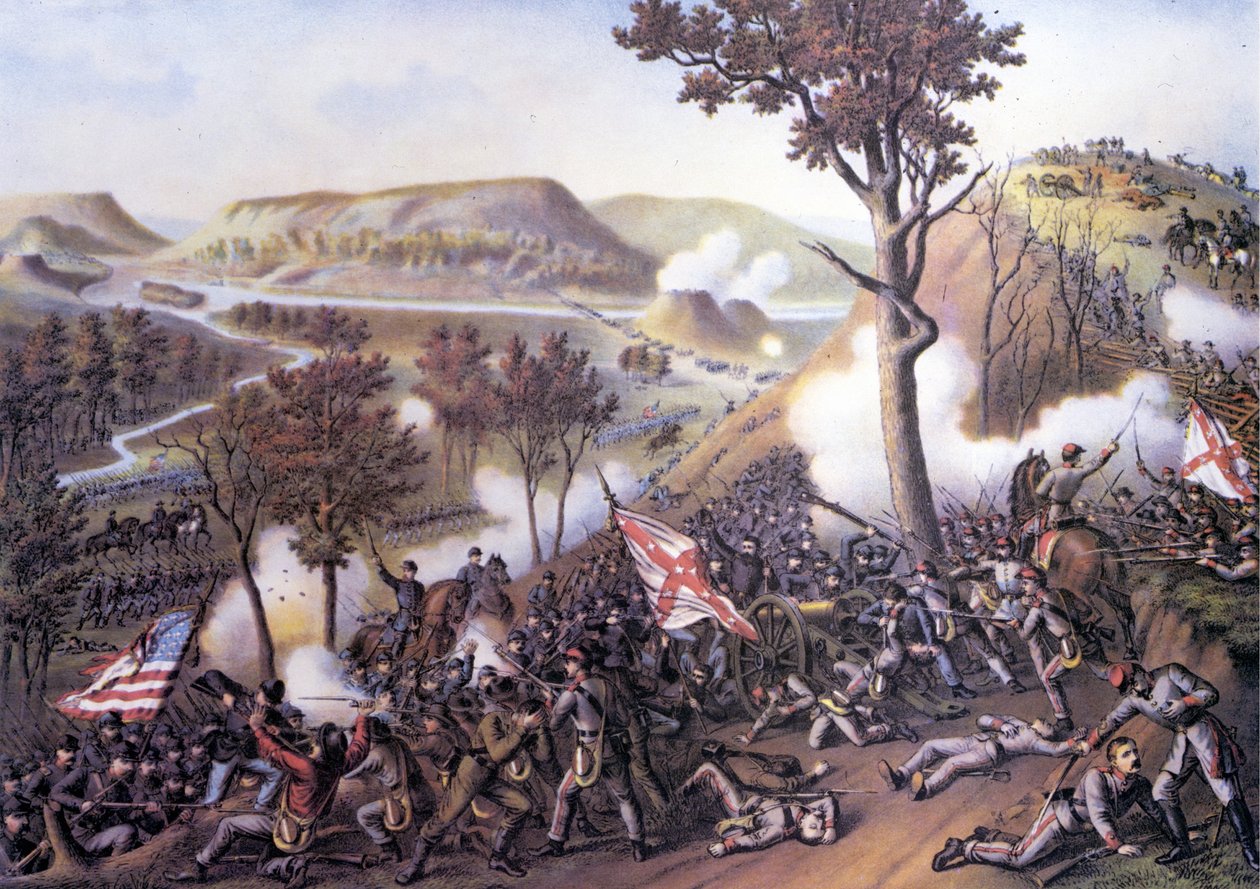 アメリカ南北戦争（1861年～1865年）。ミッショナリーリッジの包囲戦、11月25日 作： 無名の画家