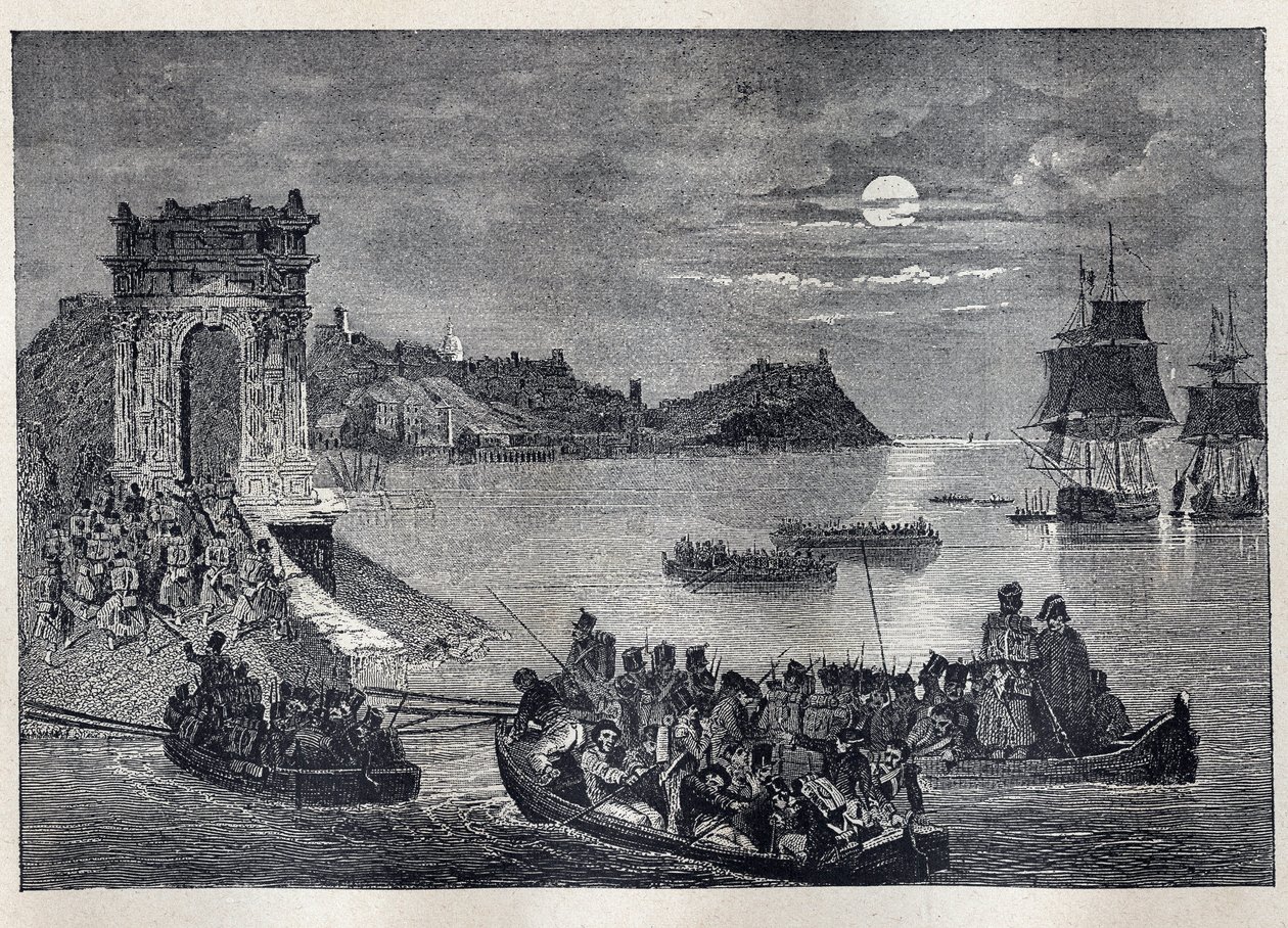アンコーナ（Ancona） - ルイ・フィリップ1世が2月22日から23日の夜に発動したイタリア遠征隊 作： 無名の画家