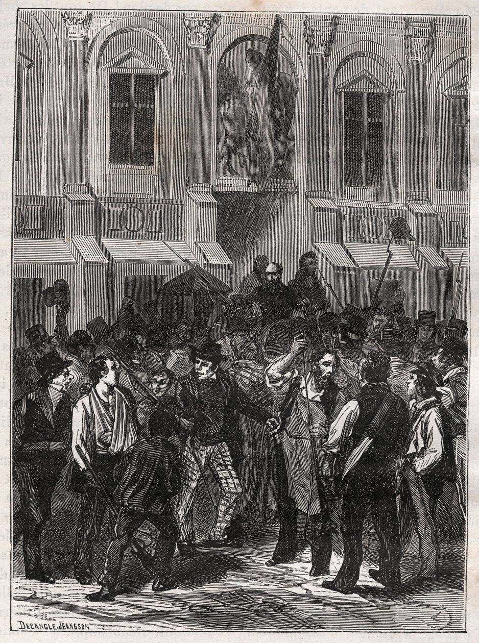 1839年5月12日に逮捕される前のフランスの革命家アルマン・バルベス（1809-1870） - 1882年のエングレーヴィング（『Histoire de dix ans: 1830-1840』ルイ＝ブラン（1811-1882）著 作： 無名の画家