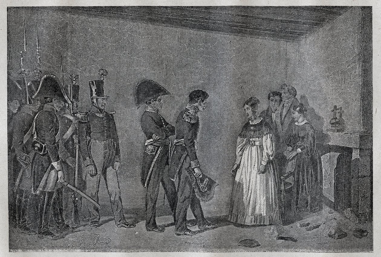 11月7日、ベリー公爵夫人（1798-1870 Marie-Caroline de Bourbon-Sicily）がナントで逮捕される。 作： 無名の画家