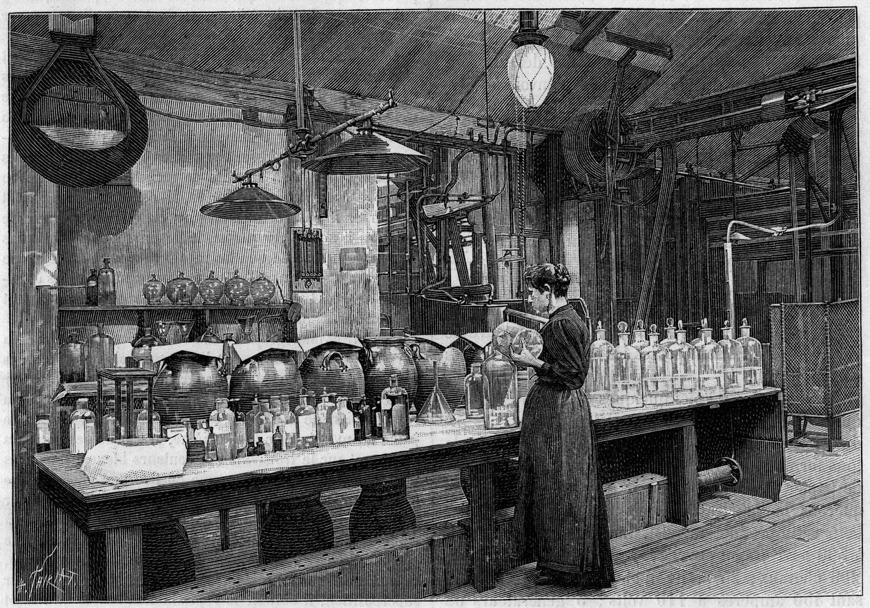 写真術：リヨンのM.Lumiere社での写真プレートの製造：感光性乳剤の調製。1895年11月16日の「La Nature: revue des sciences et de leurs applications aux arts et a l