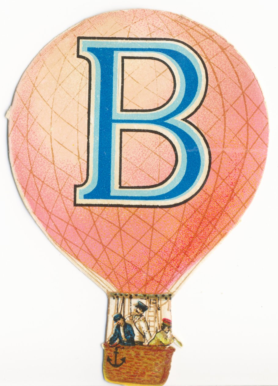 B：気球（熱気球） 作： 無名の画家