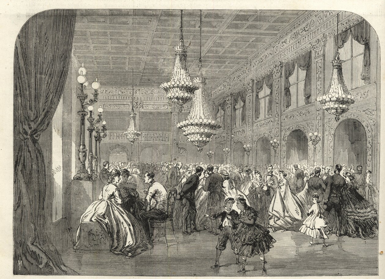 ドイツ、バーデン・バーデン（Baden-Baden） - 会話の部屋の中 - 1867年 作： 無名の画家