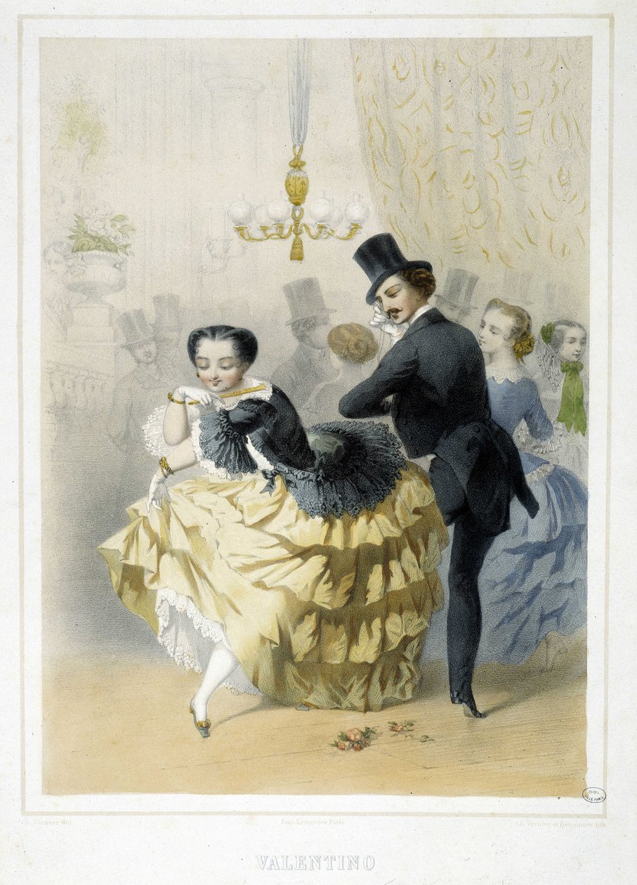 ボール：ヴァレンティノ、1860年頃 作： 無名の画家