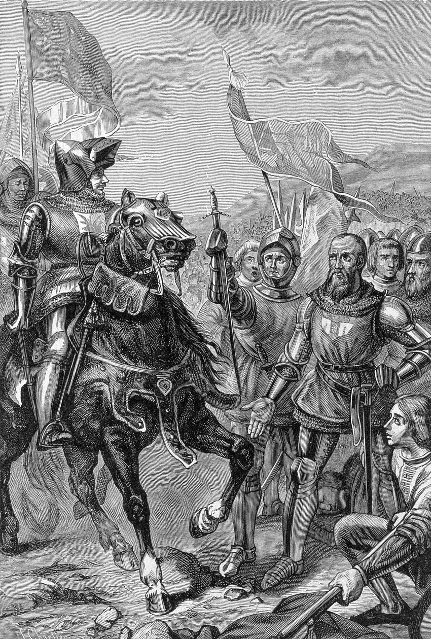 Cocherelの戦い（現在のHoulbec-Cocherel、Evreux付近）、5月16日 作： 無名の画家