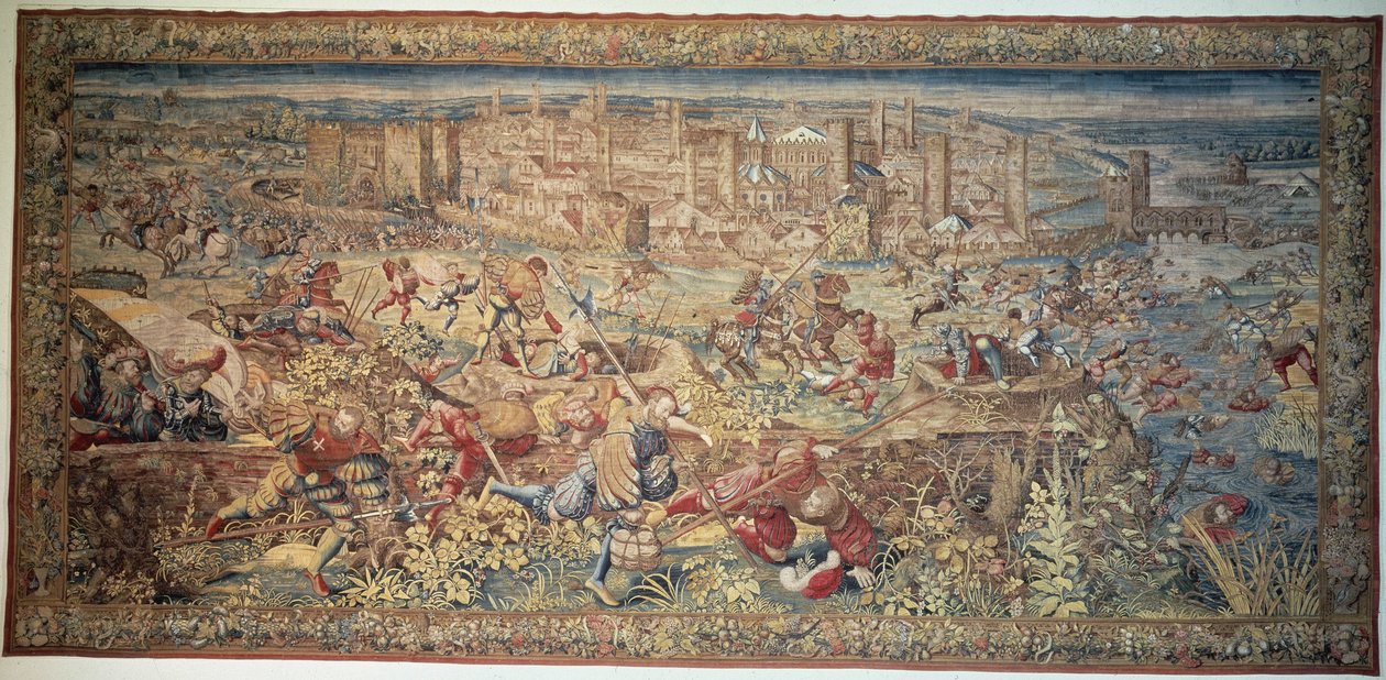 パヴィアの戦い。タペストリー。17世紀。ナポリ、カポディモンテ美術館。 作： 無名の画家
