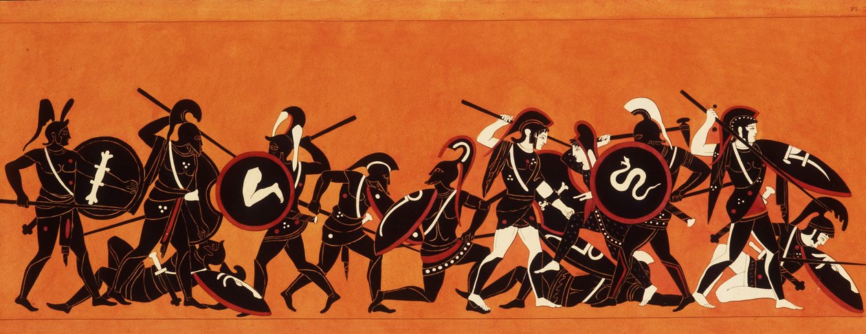 ギリシャ人とトロイア人の戦い（トロイア戦争）1808-1810（絵画 作： 無名の画家