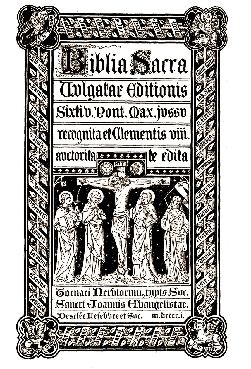 Biblia Sacra, Tournai 1881 - Biblia Sacra, Vulgatae Editionis, Sixit V.ポントです。マックス。Jussu recognita ed ed Clementis VIII auctorita you edited. 作： 無名の画家