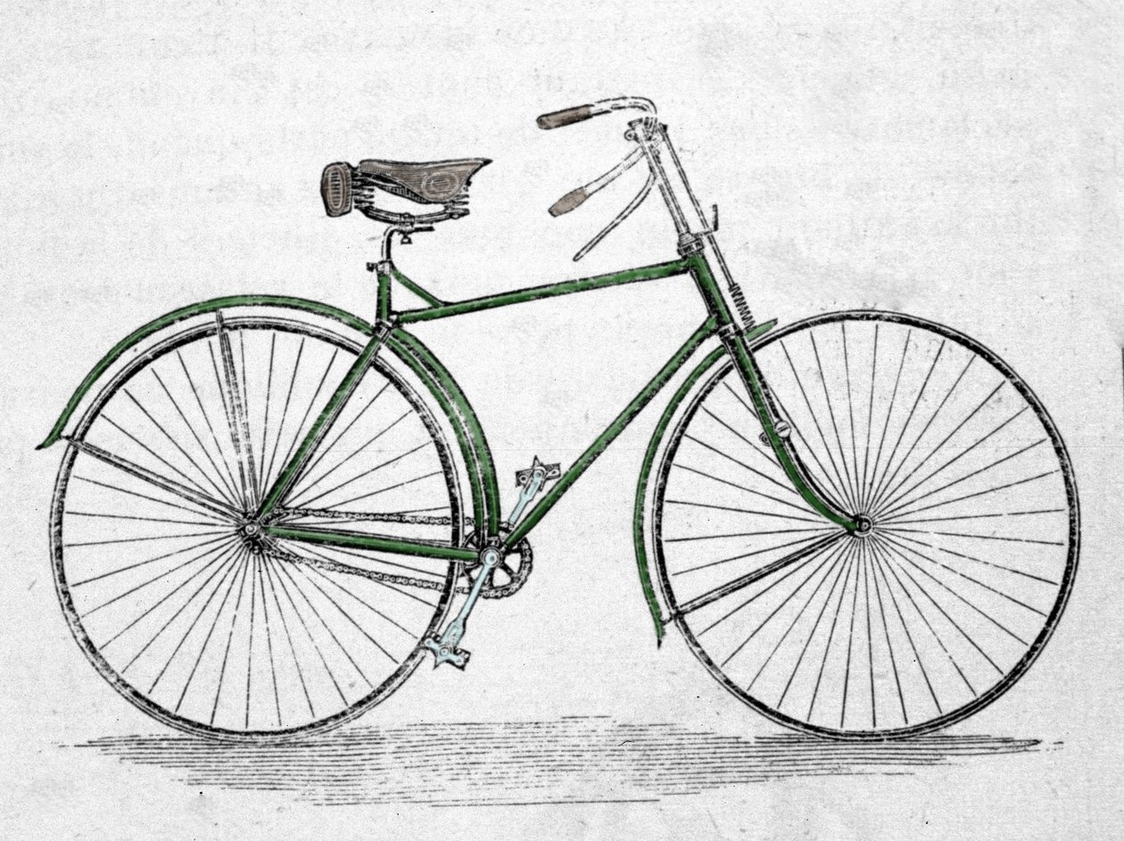 フレーム付きの自転車モデル。 作： 無名の画家