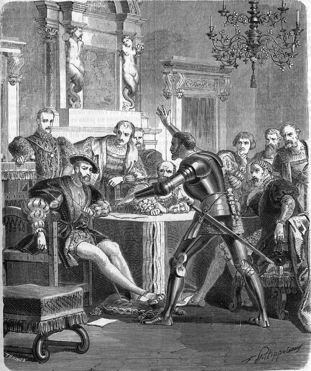 Blaise de Monluc (1502-1577) フランソワ1世の宮廷に仕えたフランスの元帥。19世紀のエングレーヴィング。 作： 無名の画家