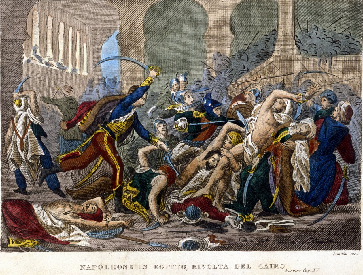 エジプト遠征(1798-1801)、エジプトのナポレオン。カイロの反乱 作： 無名の画家