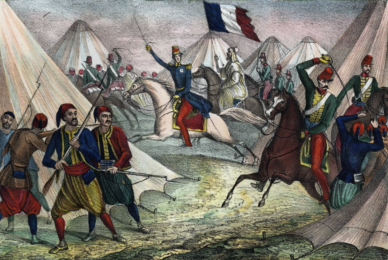 1843年5月16日、アルジェリアのAbd-el-KaderのSmallaをAumale公爵が占領。Storia d