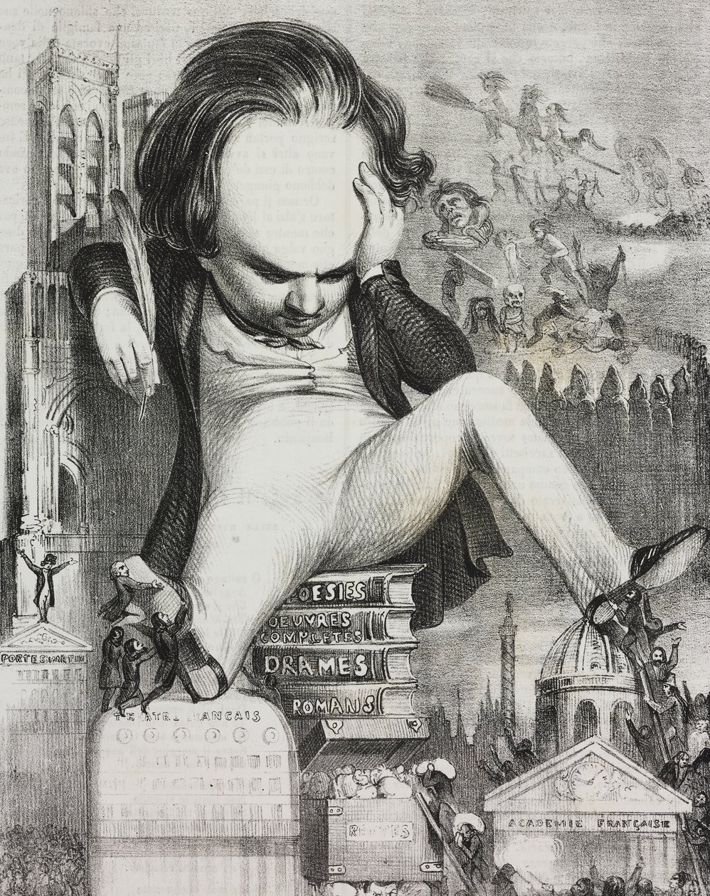 ヴィクトル・ユーゴーの似顔絵 (1802-1885) 作： 無名の画家
