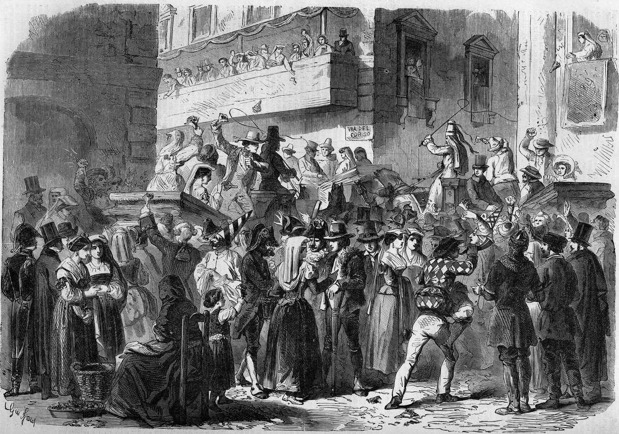 1858年にGierdziejewskiが描いた絵を元にした「ローマの謝肉祭」。 作： 無名の画家