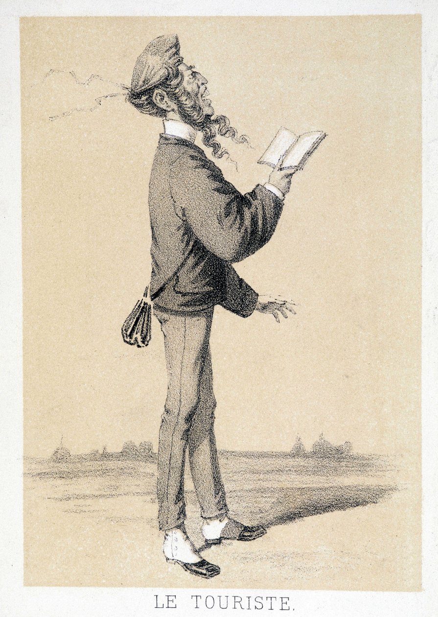 1866年頃のイギリス人観光客の漫画。 作： 無名の画家