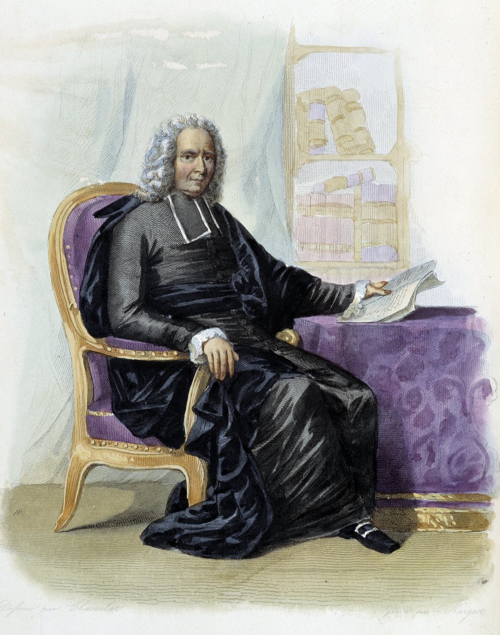 Charles Rollin (1661-1741), Ed.の作家・歴史家。Mennechet, "Le Plutarque francais" (英語) 作： 無名の画家