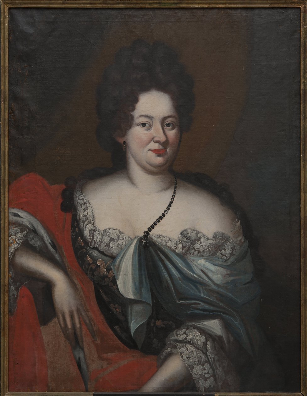 Charlotte Sophie, duchesse de Courlande - クールランド公爵夫人シャルロット・ソフィー（1651-1728）の肖像、匿名 .キャンバスに油彩。サイズ : 98x74 cm。ストックホルム国立博物館 作： 無名の画家