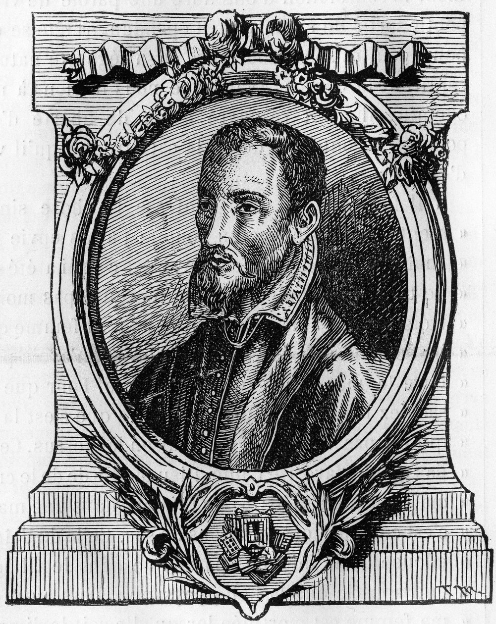 クリストフ・プランタン1514-1589.フランス出身のアントワープのプリンター。19世紀のエングレーヴィング。 作： 無名の画家