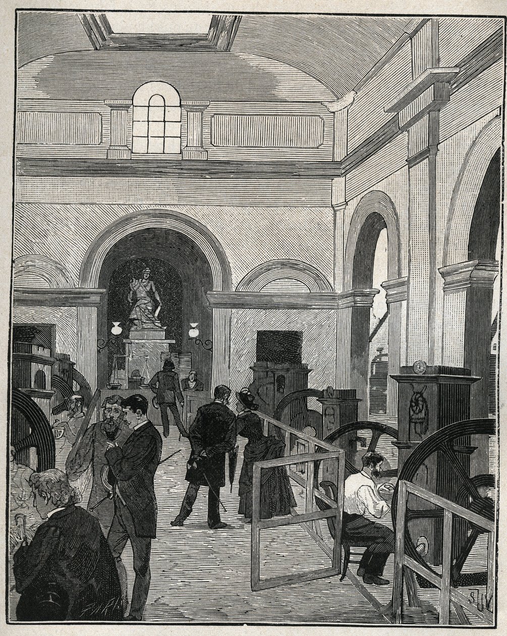 パリ紋章館の貨幣工房。Adolphe BITARDの "Les arts et metiers illustres "に掲載された1885年のエングレーヴィング。 作： 無名の画家