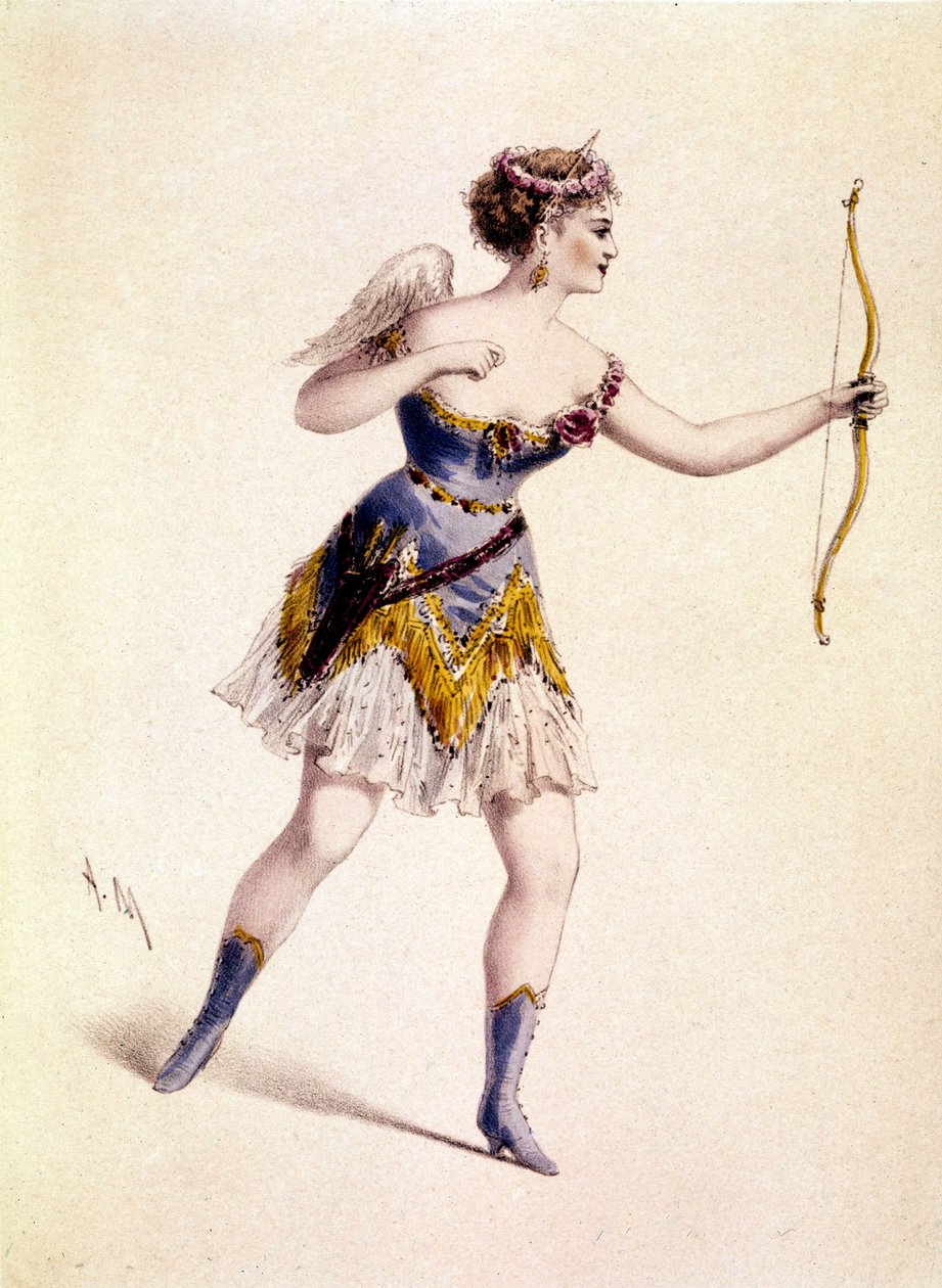 コーラ・パール（1842-1886）：英国の宮廷女官、オペラ「地獄へのオルフェ」のキューピッド役 作： 無名の画家