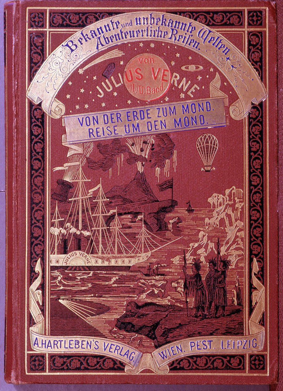 ジュール・ヴェルヌのドイツ語版書籍の表紙 作： 無名の画家