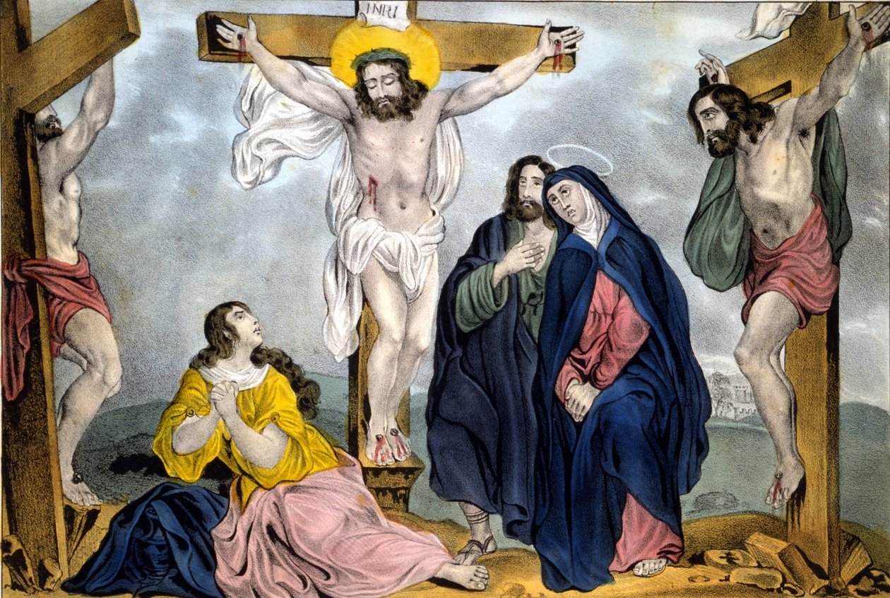 ジェームズ・ベイリー（1838-1855）による磔刑 - 1846年頃のエングレーヴィング 作： 無名の画家