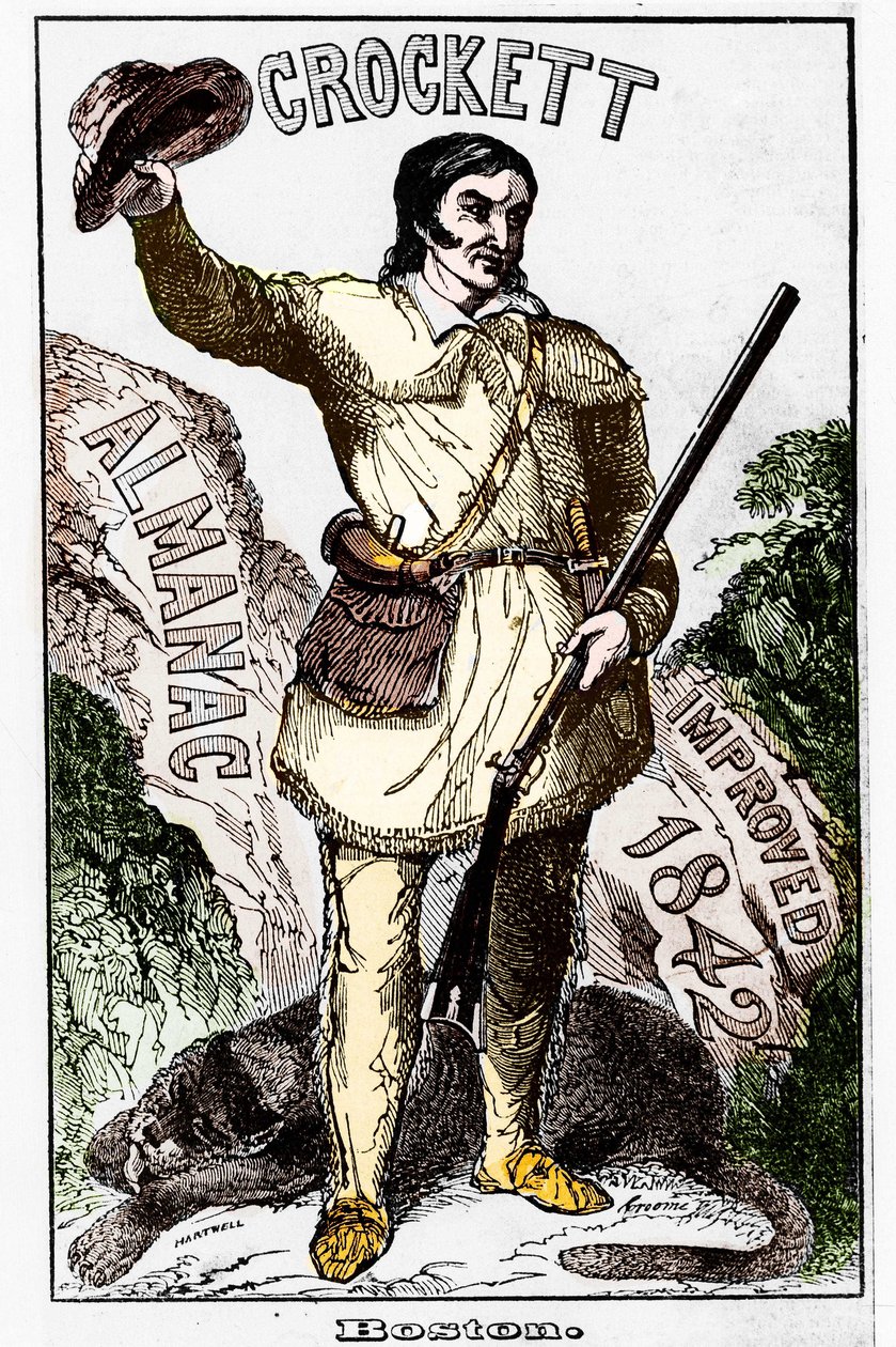David Crockett (1786-1836), アメリカの開拓者 - Almanac 作： 無名の画家