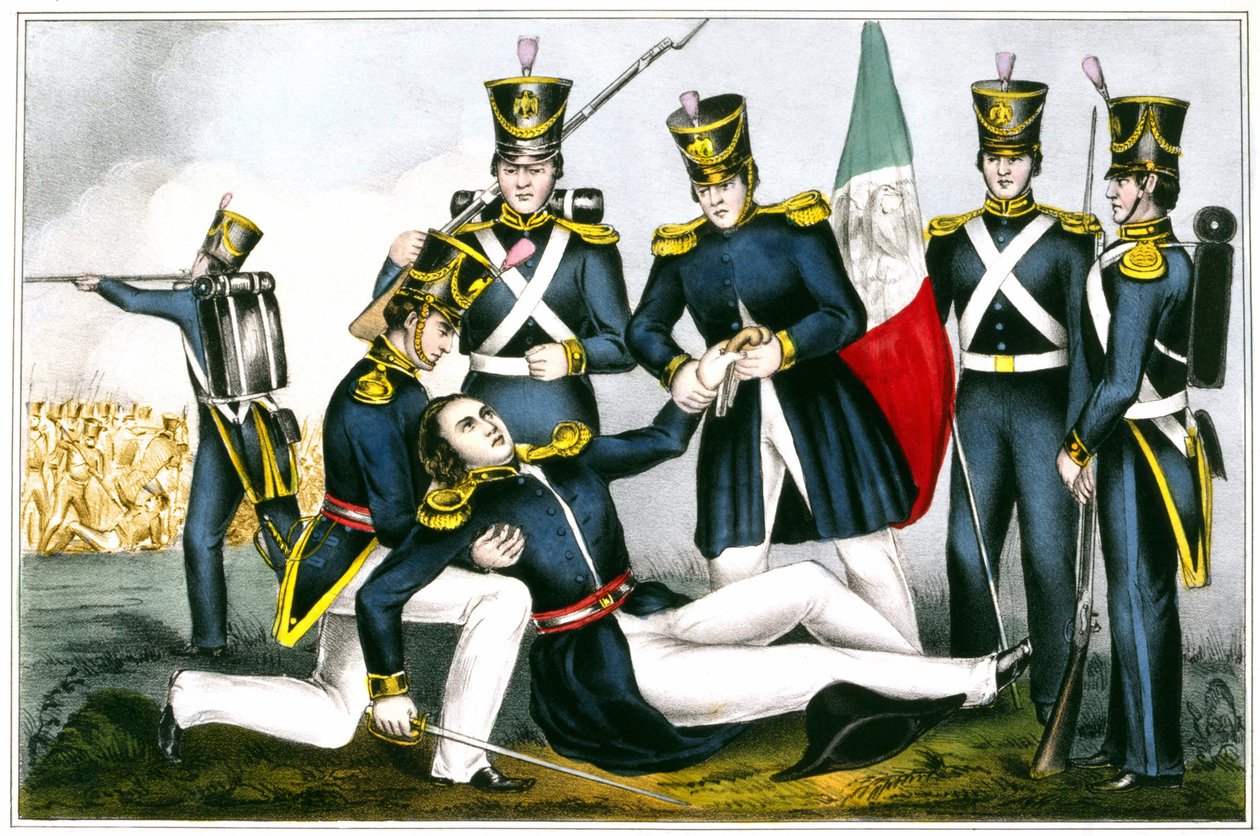 クレイ大佐の死、1847年のブエナビスタの戦い、メキシコ戦争 作： 無名の画家
