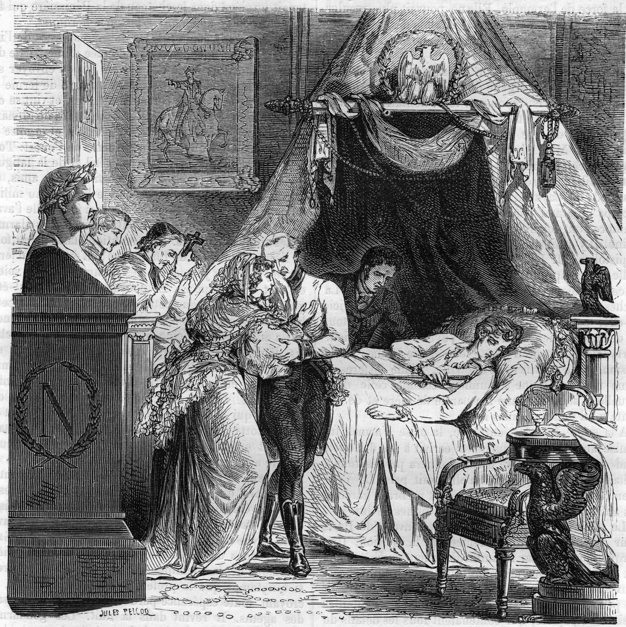 ナポレオン1世の息子、ライヒシュタット公爵ナポレオン2世死去（1811-1832年）。 作： 無名の画家