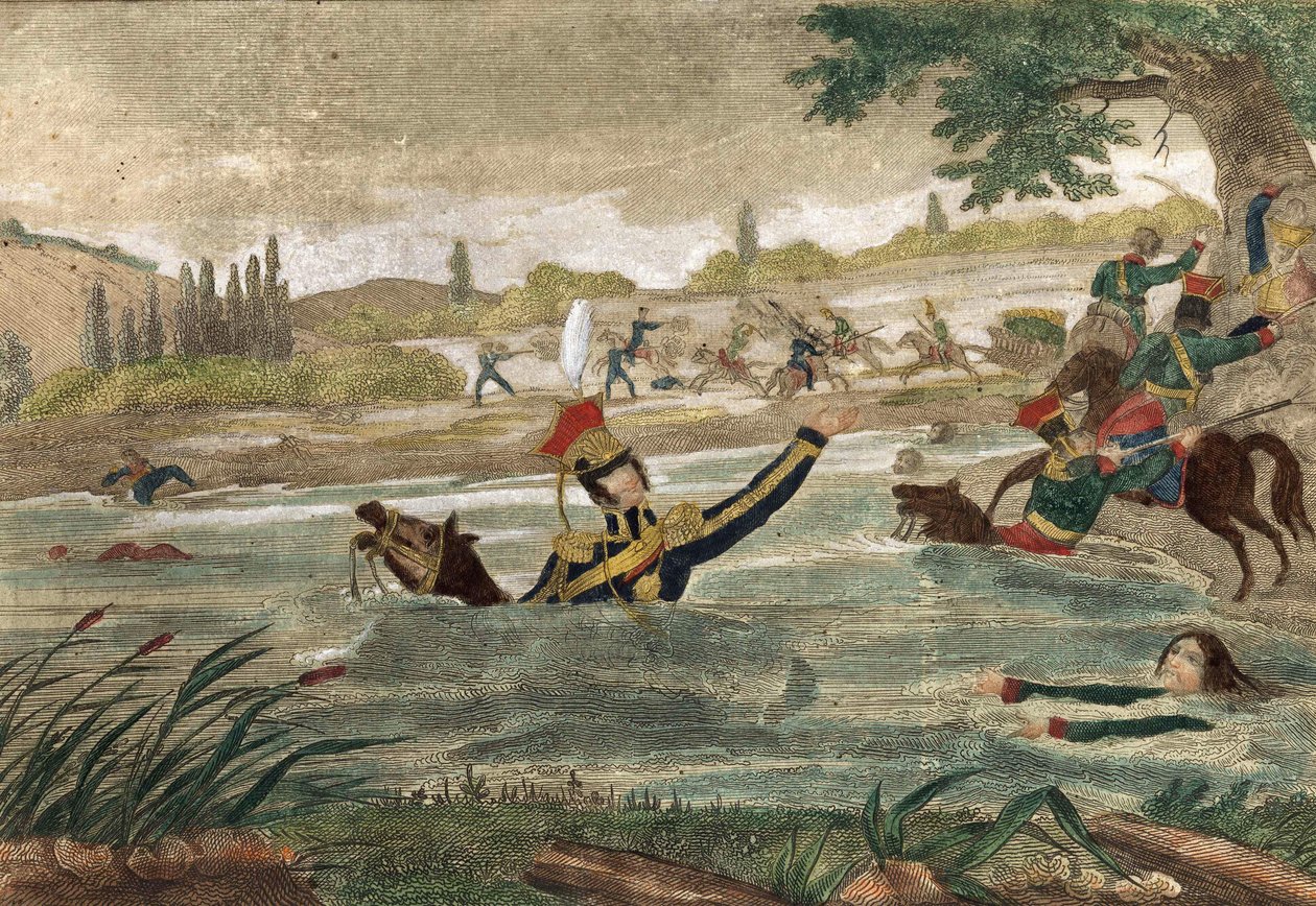 ヨーゼフ（ヨゼフ）・アントニー・ポニャトウスキー王子（1763年生まれ）の1813年のイールスター号通過時の死、当時の刻印 作： 無名の画家
