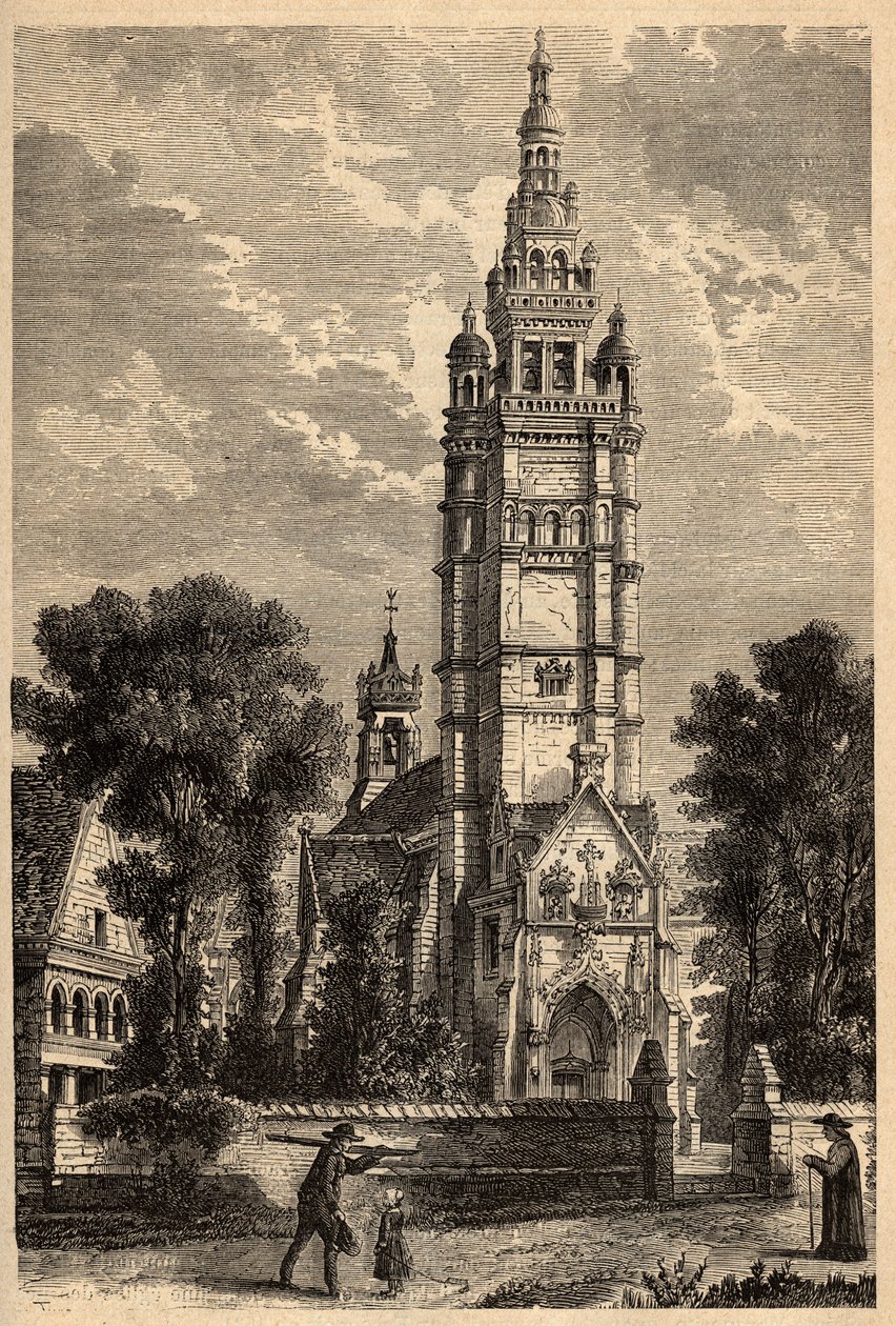 Eglise Notre Dame de Croaz Batz a Roscoff - Finistere - Brittany - "PATRIE "の刻印 - DESCRIPTION PECTURESSE DE LA FRANCE EN 6 VOLUES BY LUCIEN HUARD - 19世紀末 作： 無名の画家
