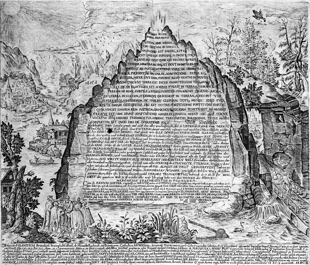Amphitheatrum sapientiae aeternae "のエングレーヴィング。(永遠の知恵の円形劇場） [Hamburg: s.n. 作： 無名の画家
