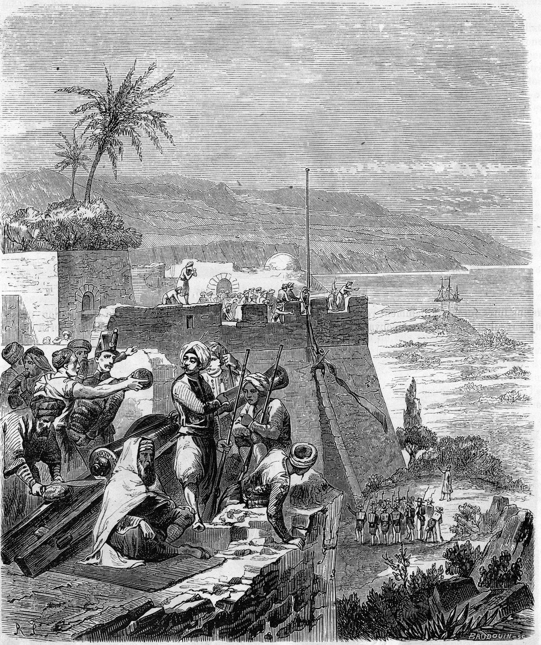 1832年のアルジェリア会議のエピソード-3月21日、ボーンの撮影 作： 無名の画家