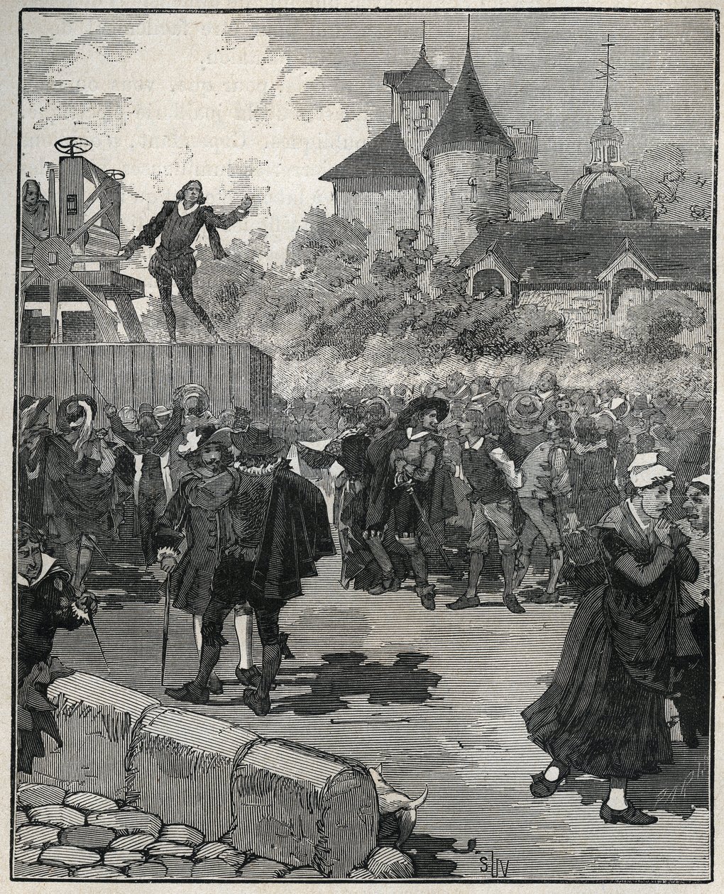 1616年、Nicolas Briot（Engraveur du Royaume de France）（1579-1646）による機械式鋳造の経験。Adolphe BITARDの "Les arts et metiers illustres "に掲載された1885年の図版。 作： 無名の画家