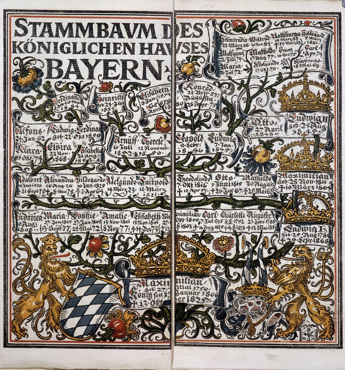 家系図・カレンダー 作： 無名の画家