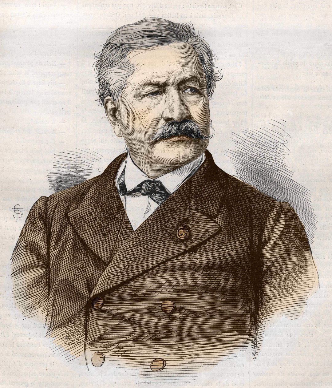 フェルディナン・ド・レセップス（1805-1894）、エングレービング、ビアンケッティ・コレクション 作： 無名の画家