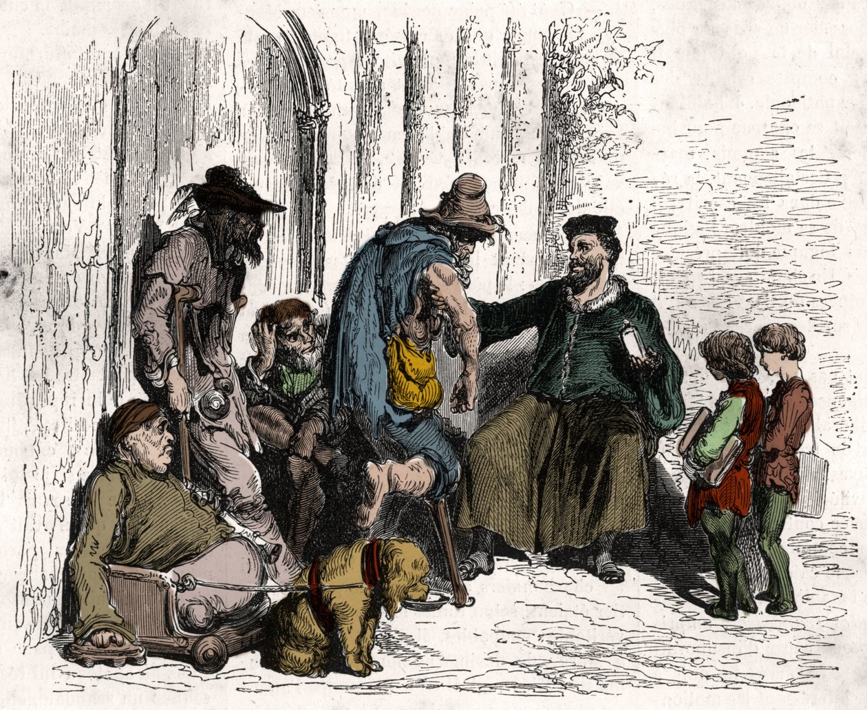 フランソワ・ラブレー（1494-1553）、ハンディキャップの治療法。1880年のエングレーヴィング、"La republique illustree "の個人コレクション。 作： 無名の画家
