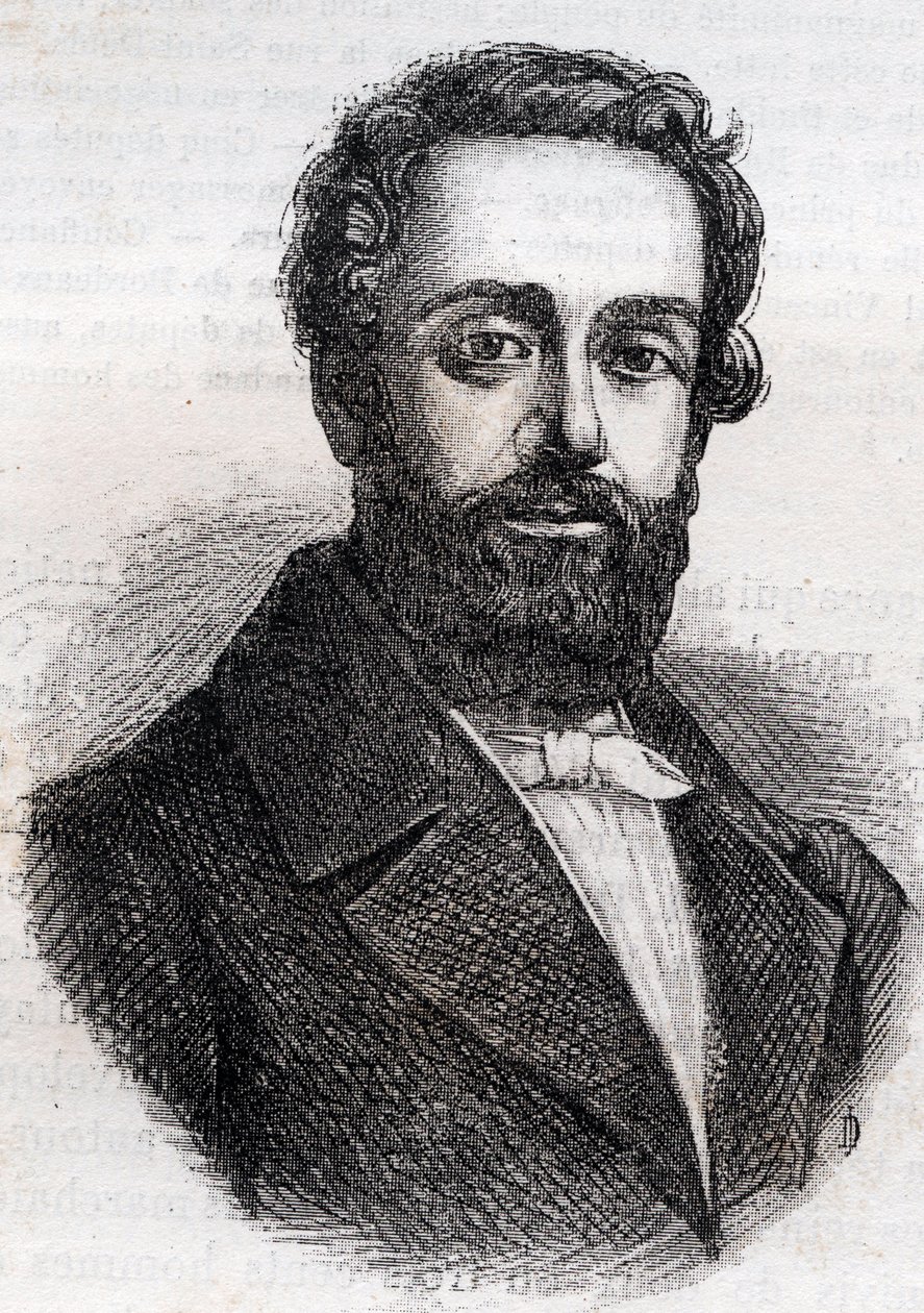 フランソワ・ローズ・ジョゼフ・デグゼ 1795 - 1862 軍人、市民運動家、共和党の政治家 1882年のエングレーヴィング（"Histoire de dix ans: 1830-1840" Louis-Blanc (1811-1882)著 作： 無名の画家