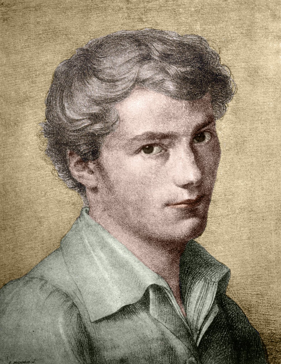 フランツ・シューベルト（1797-1828）の若い頃。 作： 無名の画家