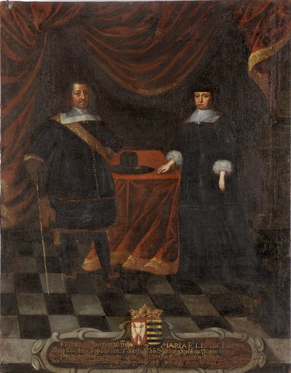Frederic III de Holstein Gottorp et Marie Elisabeth de Saxe - ホルシュタイン＝ゴットープ公爵フレデリック3世（1597-1659）と公爵夫人マリー・エリザベート（1610-1684）、アノニマス.油彩・キャンバスサイズ：103,5x79,5cm。ストックホルム国立博物館 作： 無名の画家