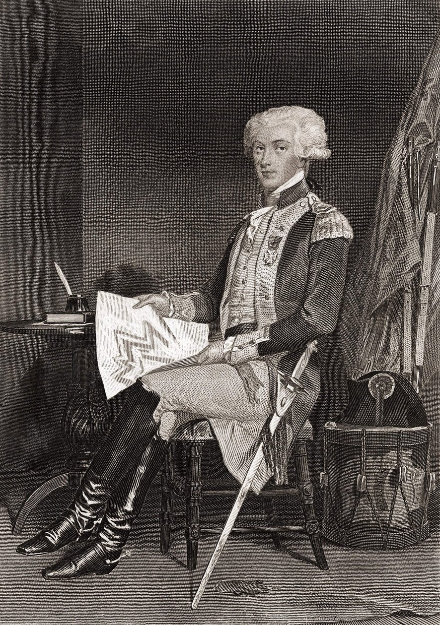 ラ・ファイエット（ラファイエット）将軍（1757-1834）。 作： 無名の画家